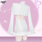 Heart-Trimmed Frayed Skirt KO116