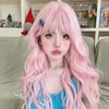 Pink Long Curly Wig HA1923