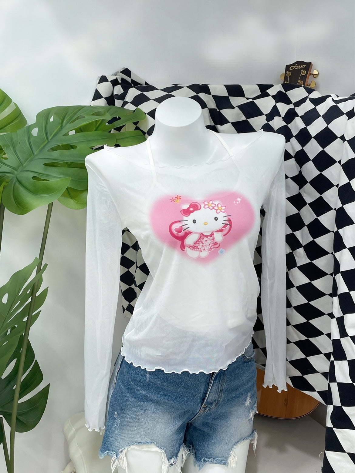 Cute cat top + skirt HA2252