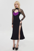 Pre-Sale Dark Gothic Fishnet Maxi Dress HK011