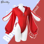 Christmas Red bunny ear Bodysuit  KO64-F