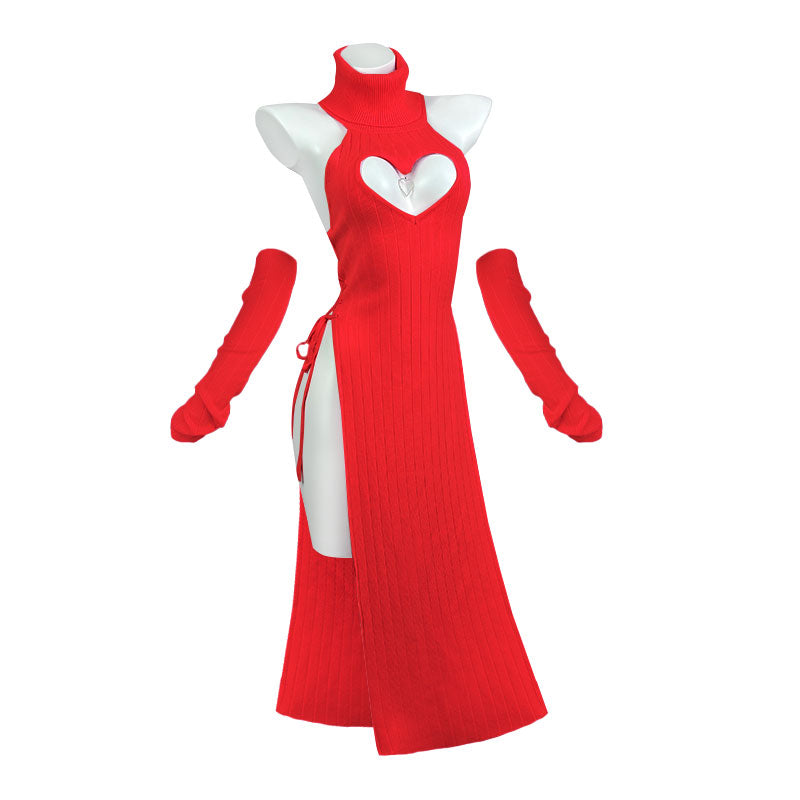 Plus Size Heart-Shaped Cheongsam KO59
