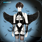 Pre-Order Dark Cross Wings Strappy Outfit (4-Piece Set) AS07