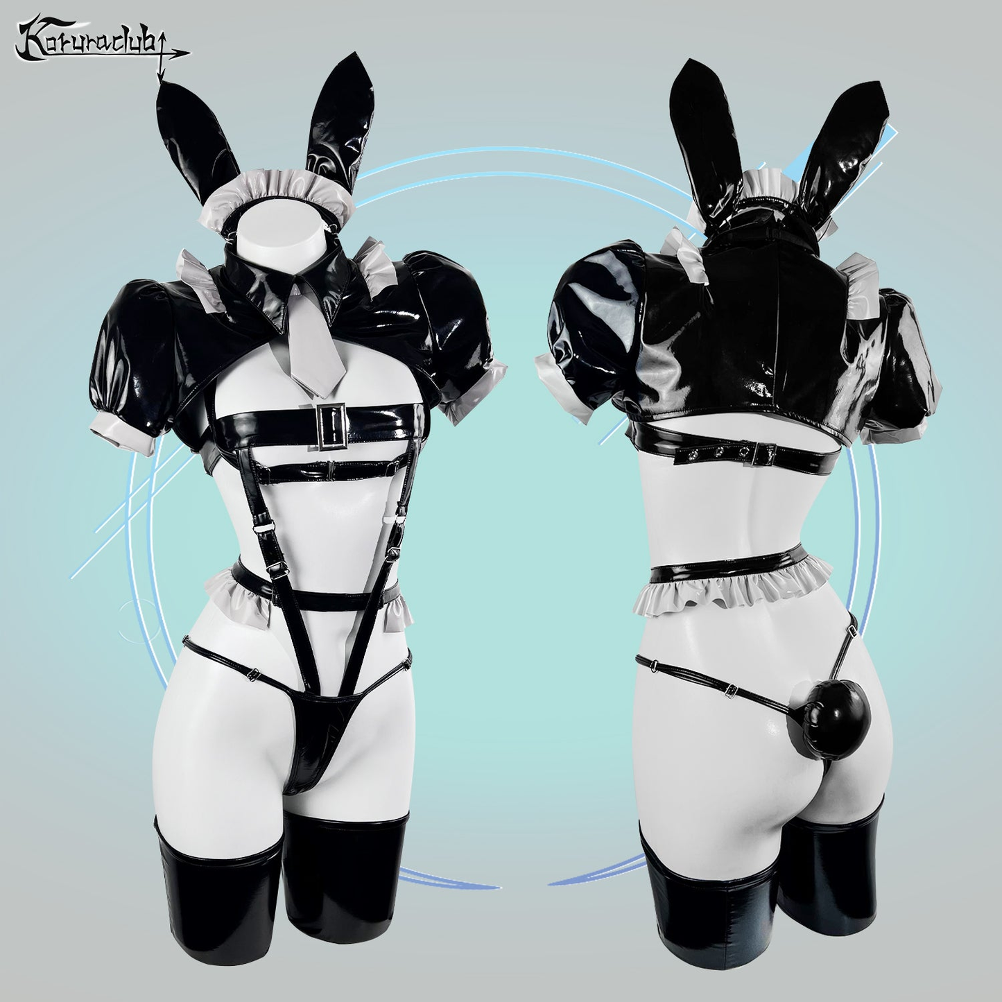 Dark Anime Bunny Girl Costume With Ears And Tail HA2888
