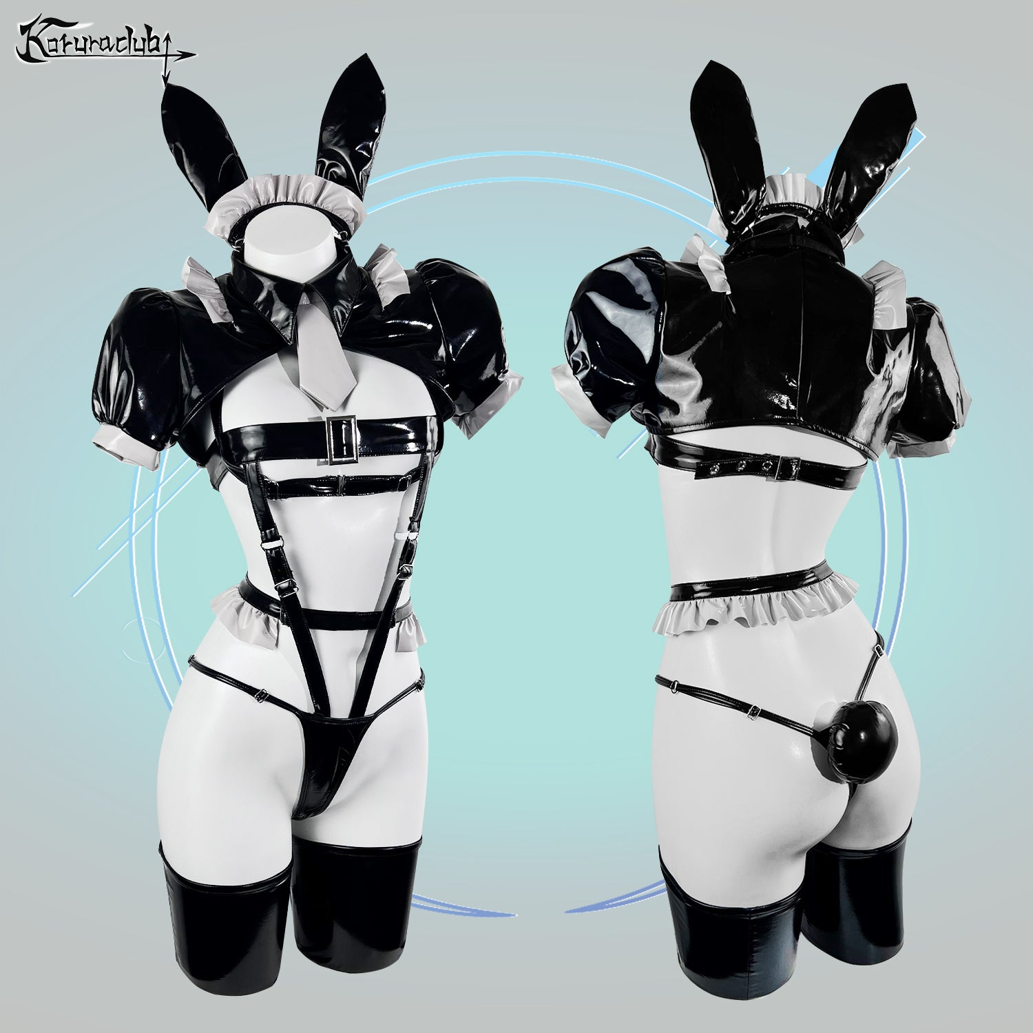 Dark Anime Bunny Girl Costume With Ears And Tail HA2888