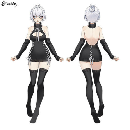 KORURACKUB-LACED HOLLOW KNIT DRESS SR03