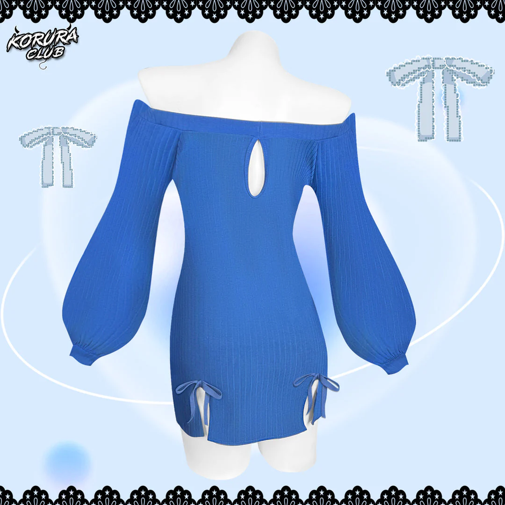 KORURACLUB-BUTTERFLY KNOT V-NECK DRESS SR06