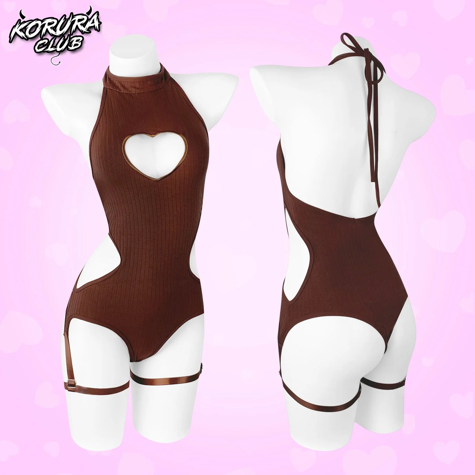Cute Brown Heart Bodysuit MG05