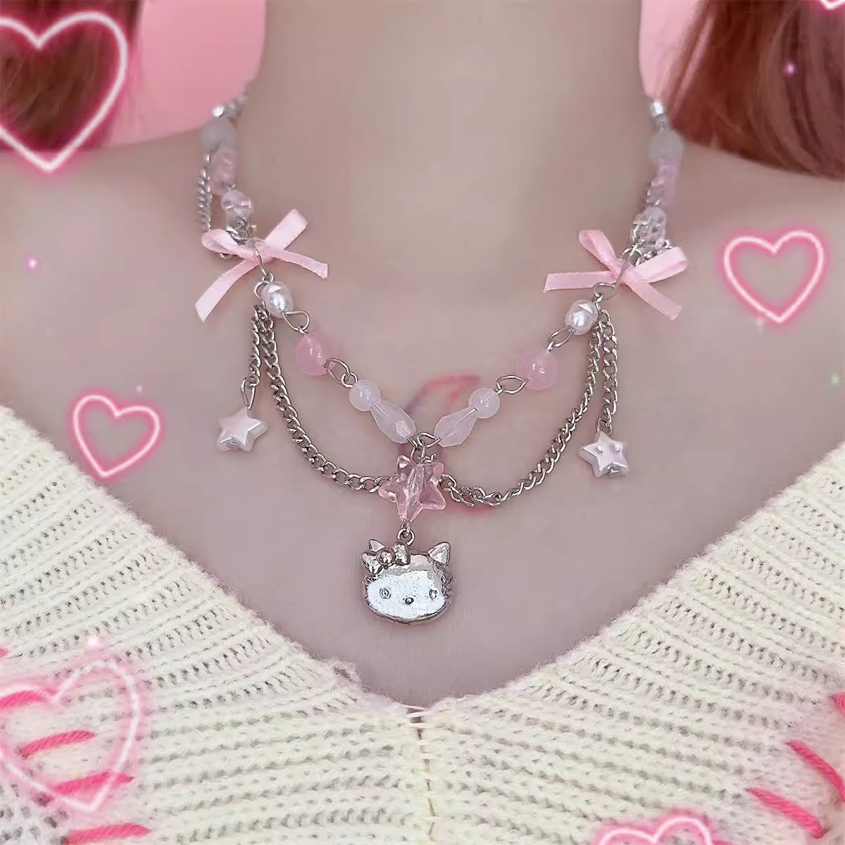 Cute Bow necklace HA2327