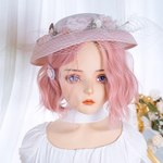 Pink short curly wig HA2294