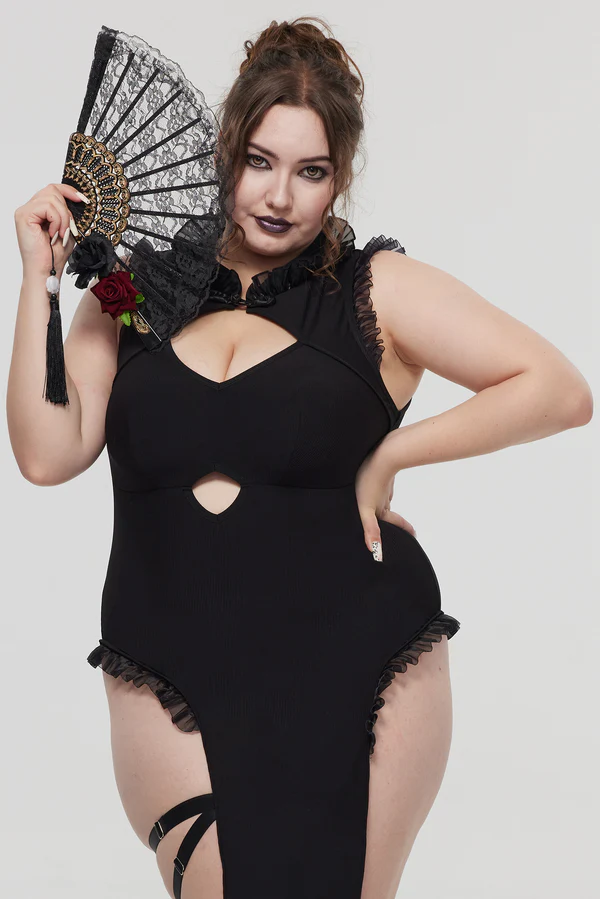 Pre-Sale Gothic Lace Trim Cheongsam Dress HK001