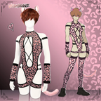 Pink Leopard Print Bodysuit (5-Piece Set) AS55