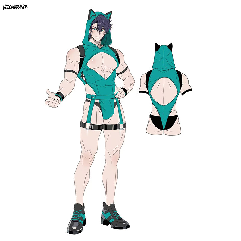 Pre-Order Minty Meow Bodysuit (5-Piece Set) AS46