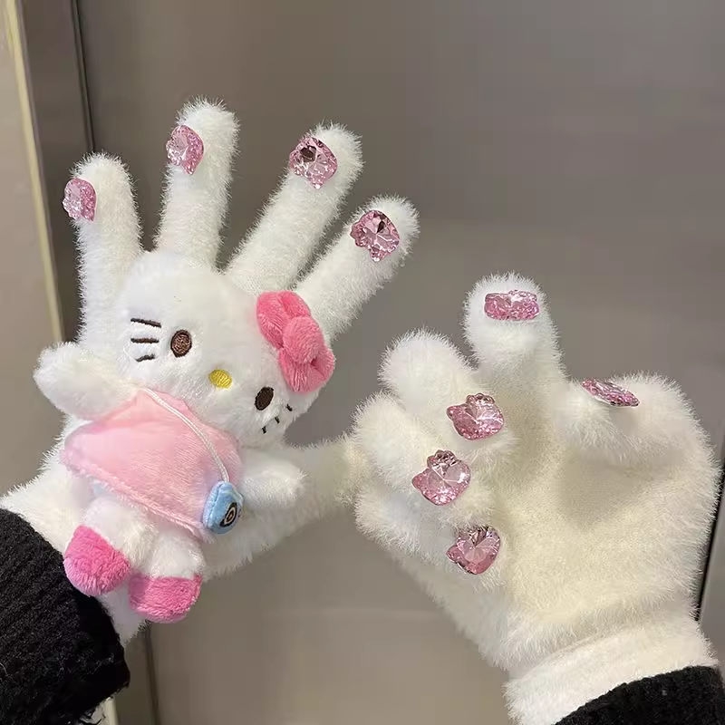 Cute KT cat plush gloves HA2306