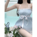 Lace Chiffon Vest Halter Straps   HA1803