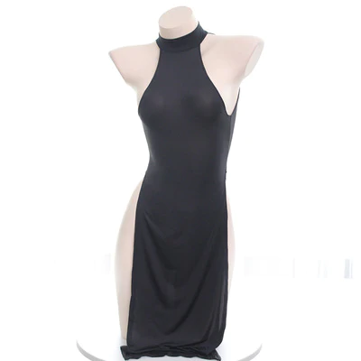 ice silk slit dress HA2369