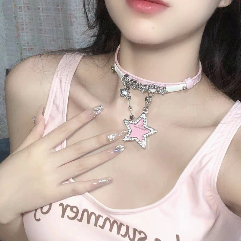 Two-color star love choker HA2506