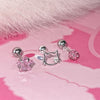 Pink hollow ear bone studs HA2675