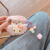 Cute pink plush airpods earphone cover HA2676