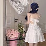 White suspender dress   HA2201