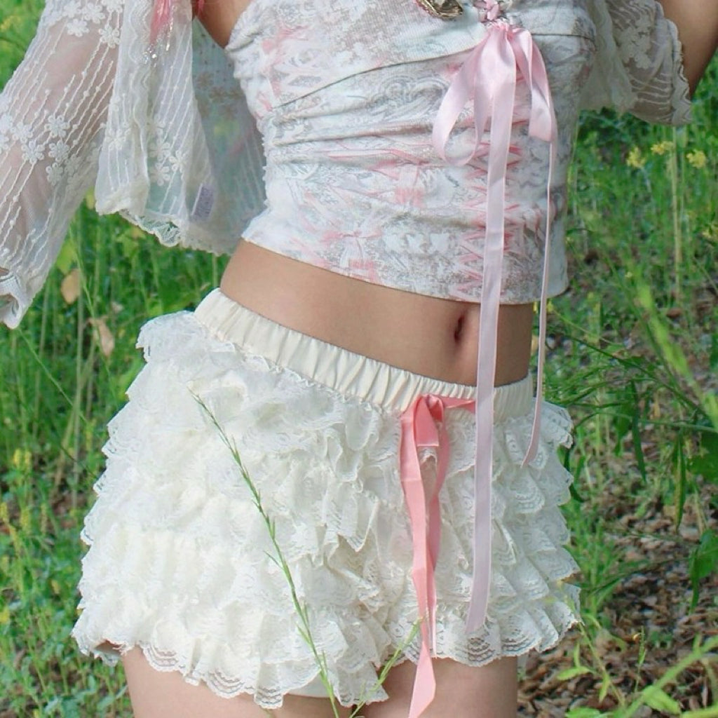 Bow lace shorts HA2377
