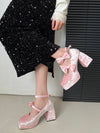 Pink bow high heels HA2379