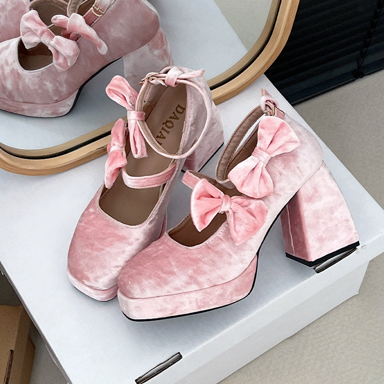 Pink bow high heels HA2379