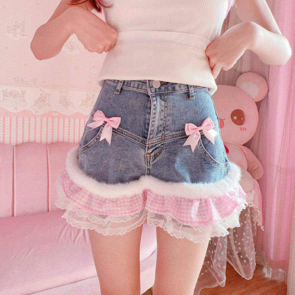 Bow denim shorts HA2383