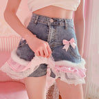 Bow denim shorts HA2383