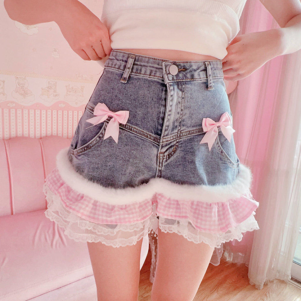 Bow denim shorts HA2383