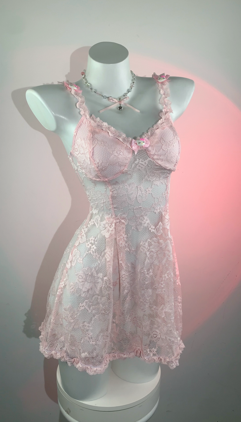 Sweet Lace pink dress HA2508