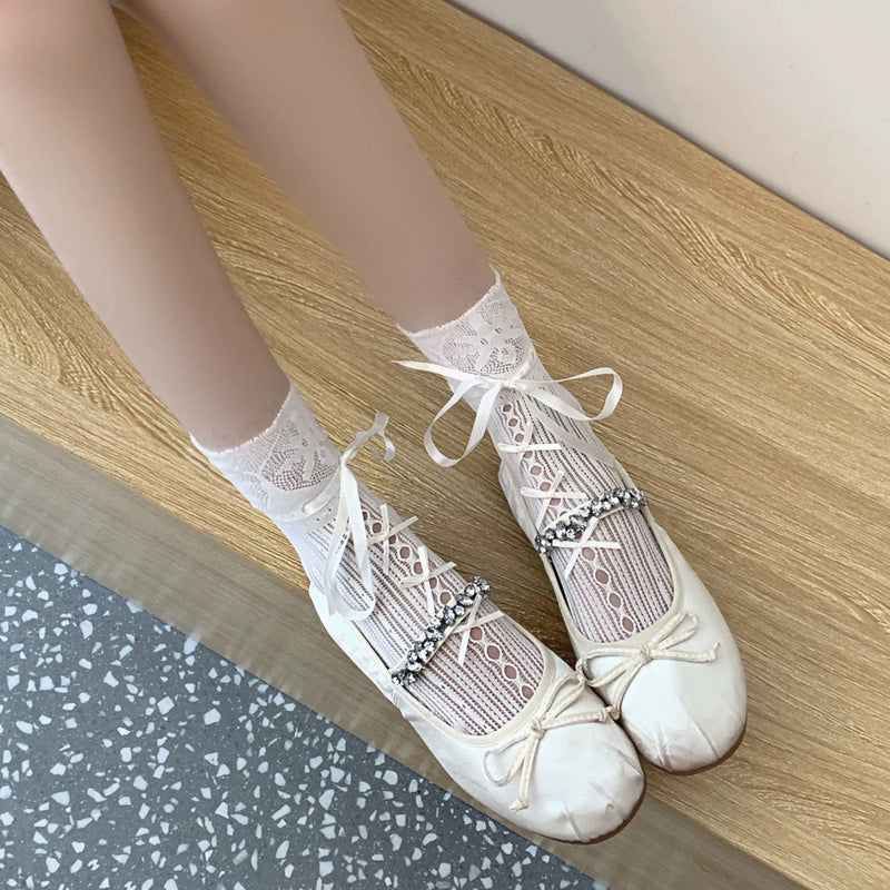 Bow mid-calf socks HA2359