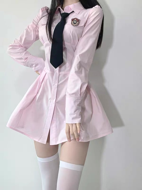Chic long-sleeved shirt dress HA2218