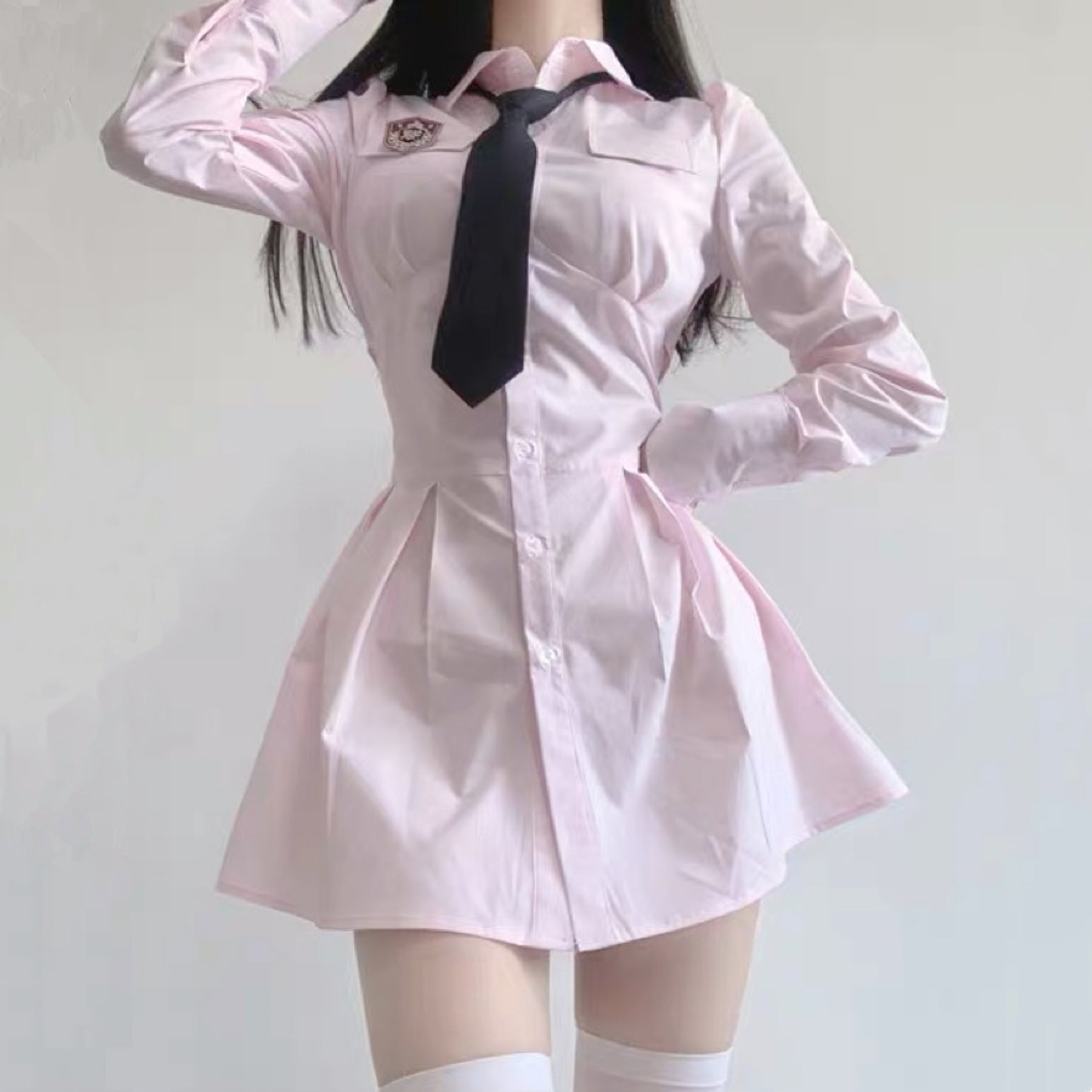 Chic long-sleeved shirt dress HA2218