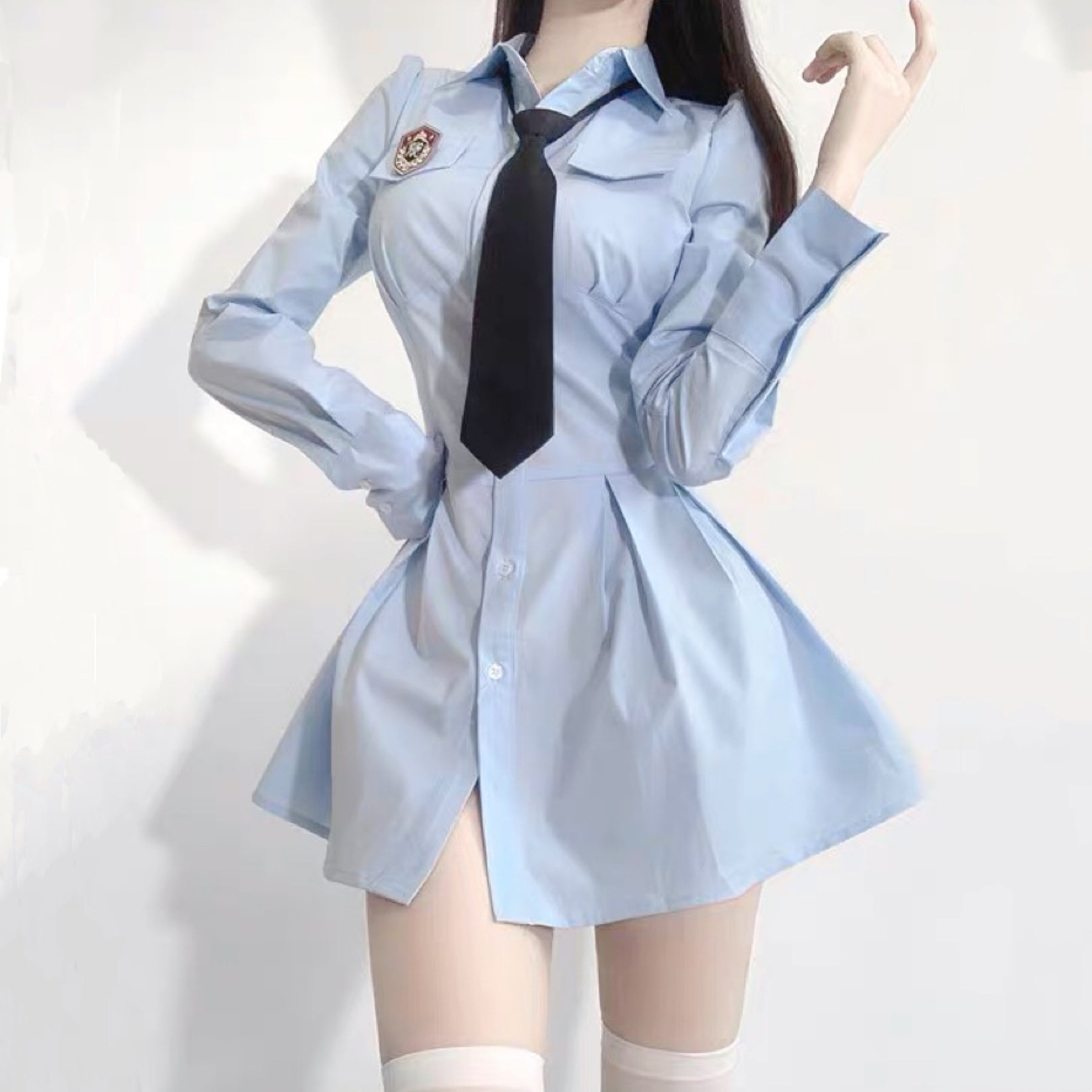 Chic long-sleeved shirt dress HA2218