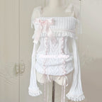 Sweet bow one-shoulder sweater HA2396