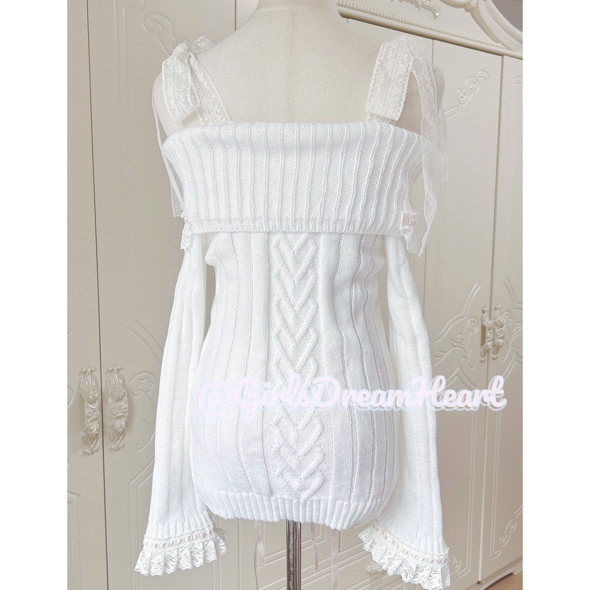 Sweet bow one-shoulder sweater HA2396