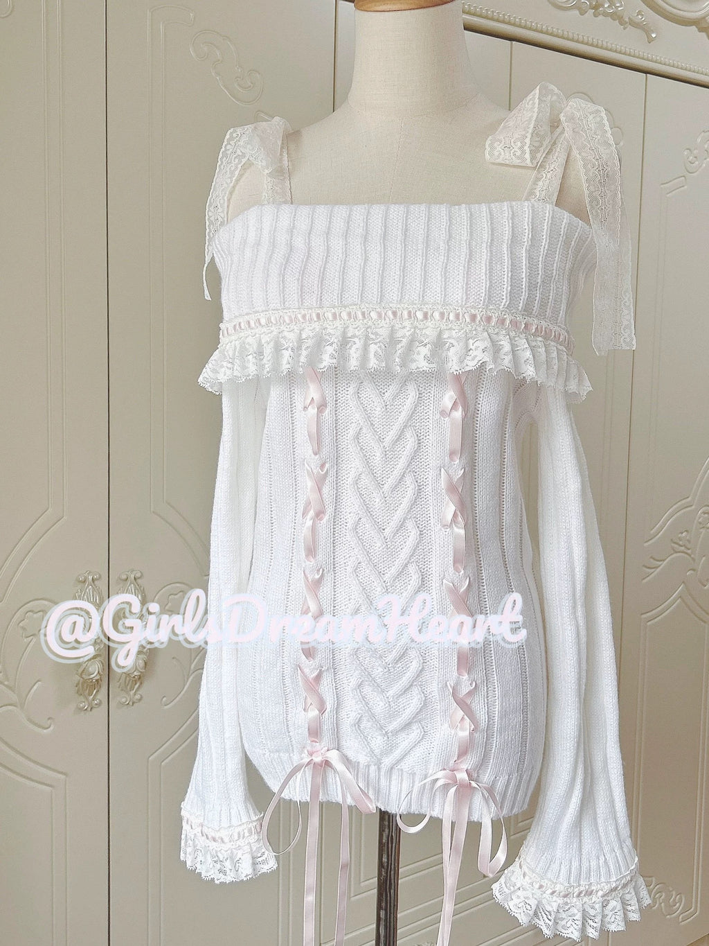 Sweet bow one-shoulder sweater HA2396