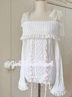 Sweet bow one-shoulder sweater HA2396