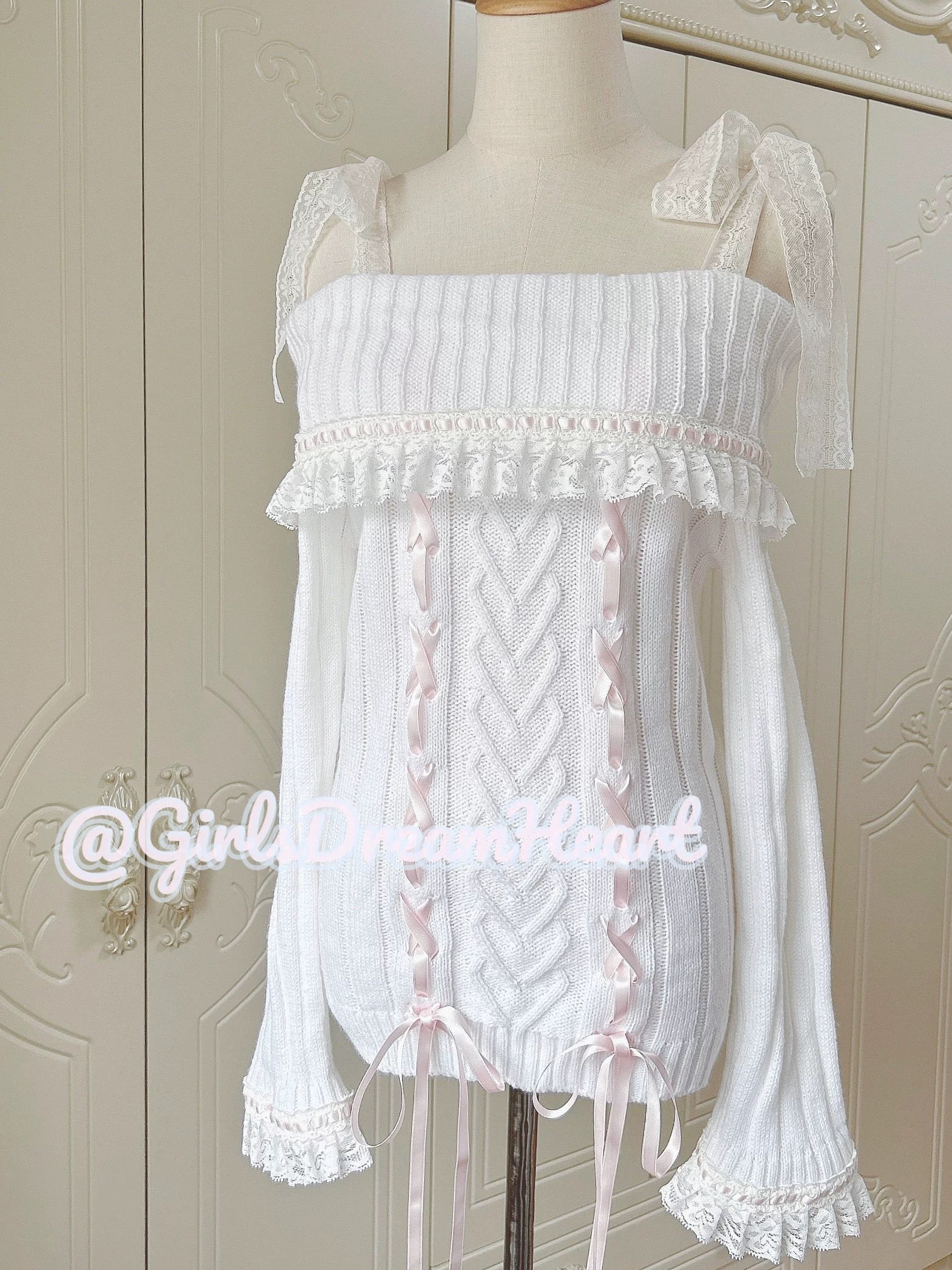 Sweet bow one-shoulder sweater HA2396