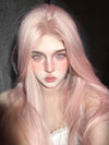Pink long straight wig HA2516