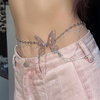 Rhinestone bow waist chain HA2519