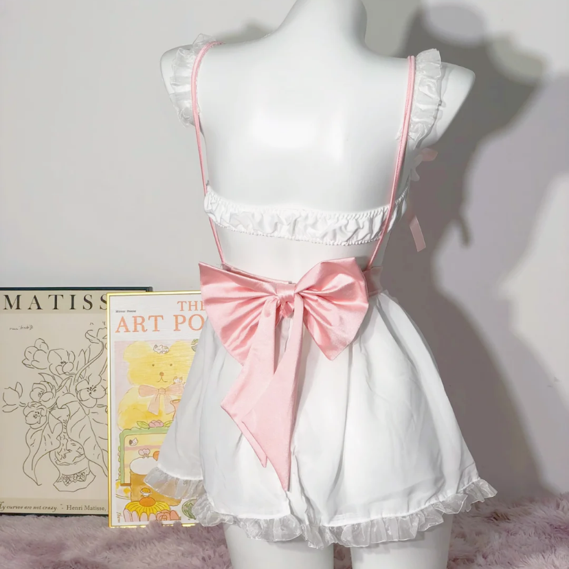 Cat ears bowknot skirt suit HA1819
