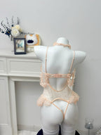 Mesh lace suspender bodysuit HA2991