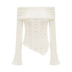 Cutout Off-Shoulder Knit Long-Sleeved T-Shirt HA2968