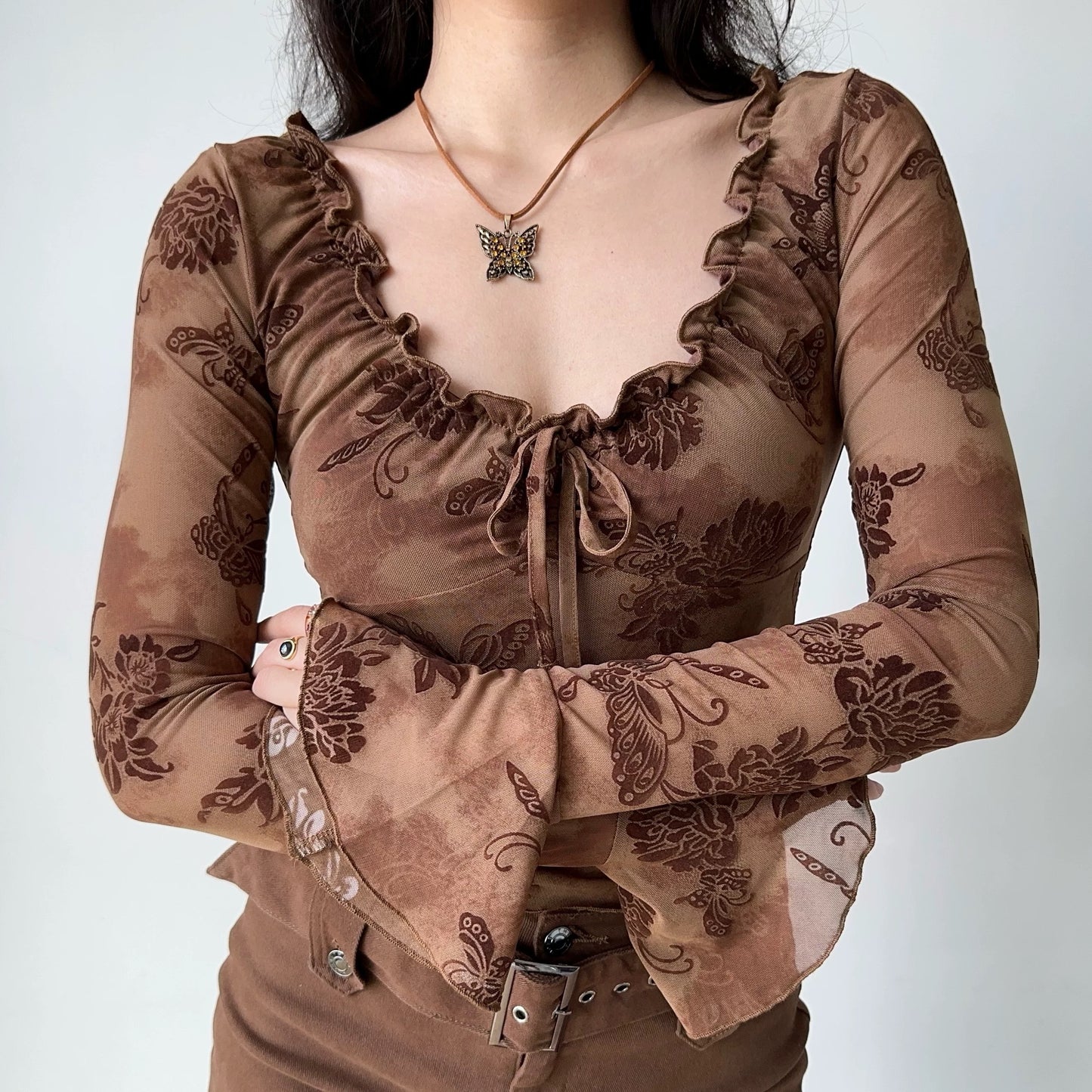 Bell Sleeve Slim Fit Top HA29699