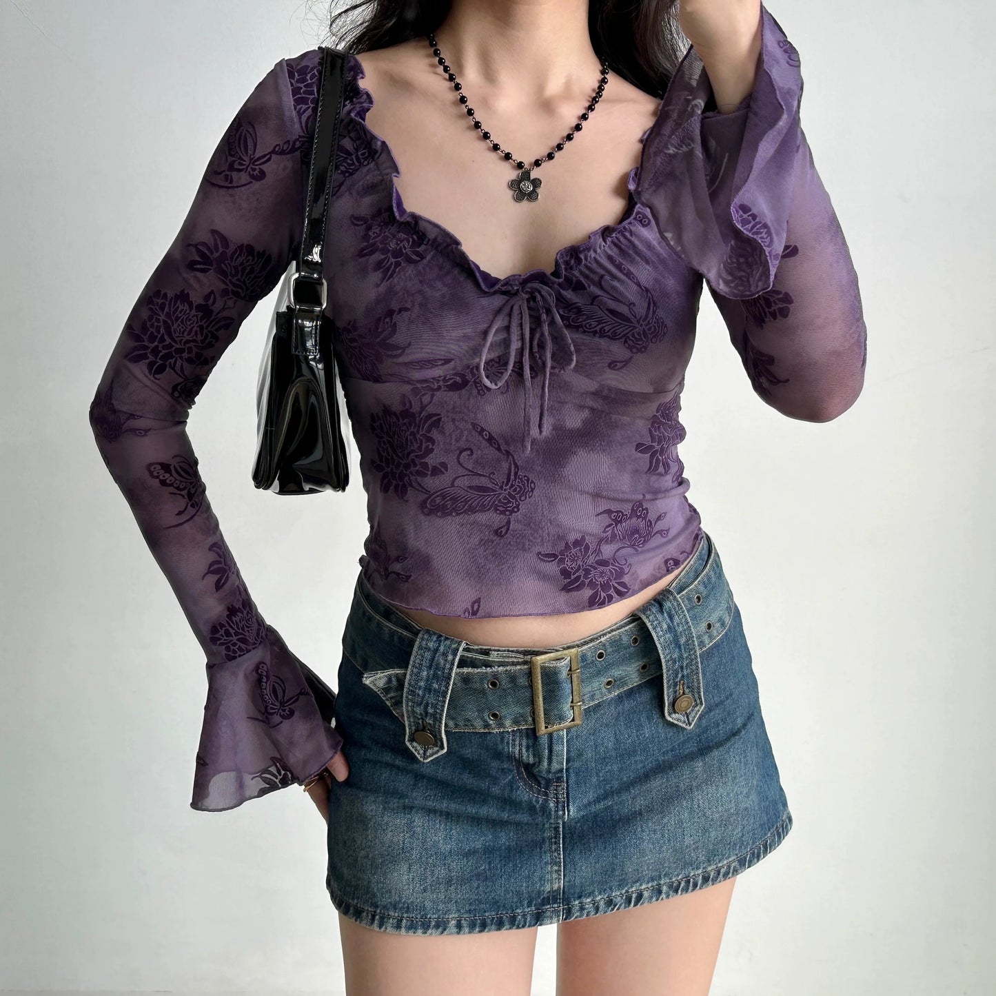 Bell Sleeve Slim Fit Top HA29699