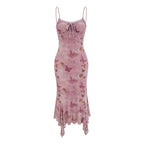 Vintage Butterfly Print Slip Dress HA29700
