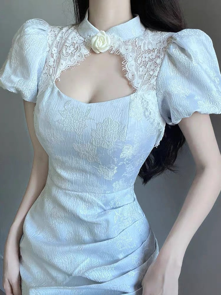 White cheongsam dress HA2231