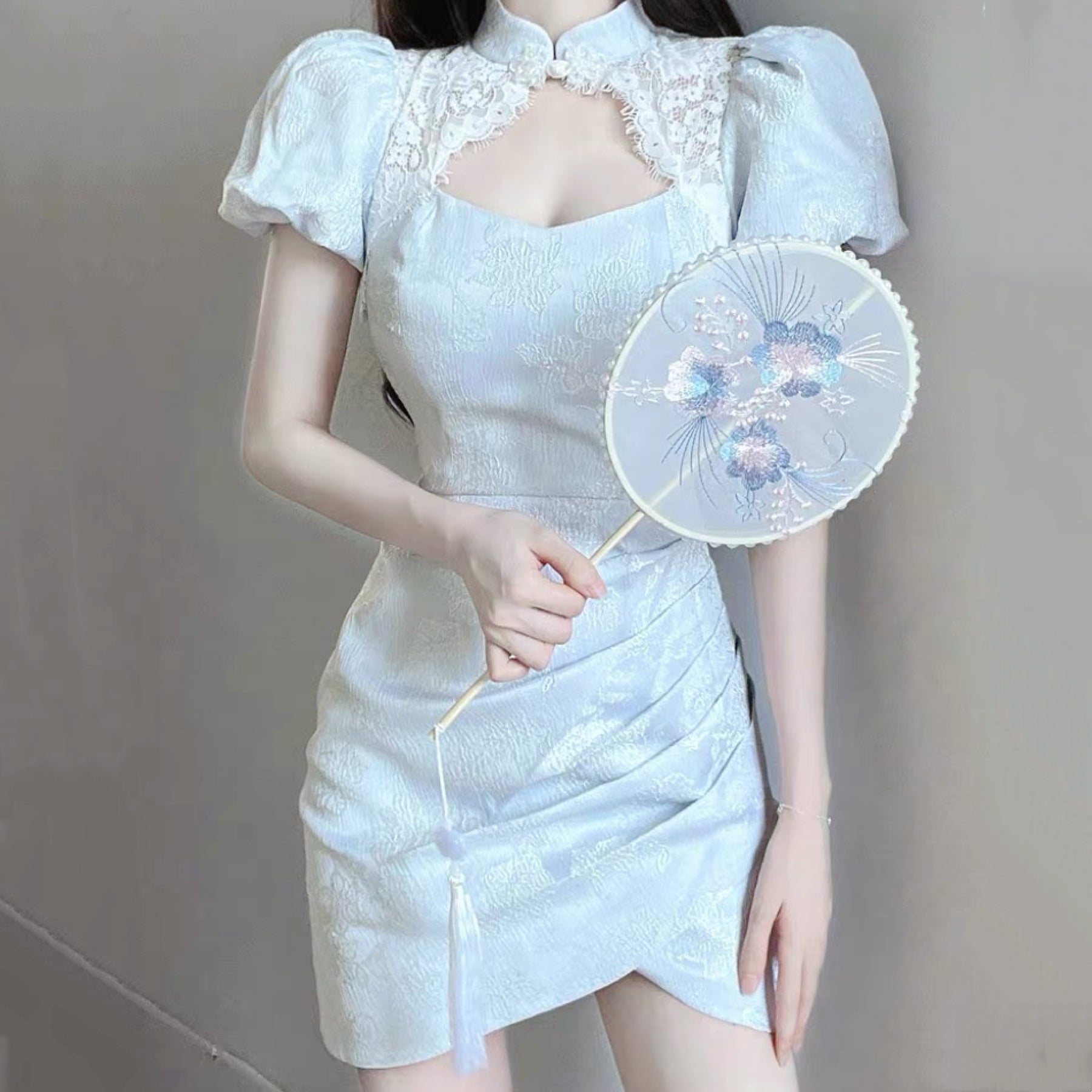 White cheongsam dress HA2231